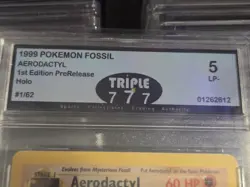 1999 Pokemon Fossil Aerodactyl - Holo 1st Edition - Pre-Release LP 5 Graded - Image 5