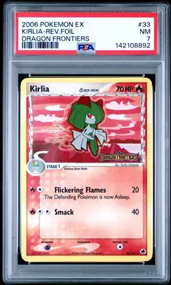 PSA 7 NM 2006 POKEMON EX DRAGON FRONTIERS #33 Kirlia Reverse Holo Foil - Image 1
