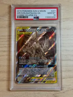 PSA 10 Arceus Palkia & Dialga 221/236 Cosmic Eclipse Pokemon - Image 1