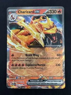 Pokemon Charizard ex 006/165 Scarlet & Violet 151 Holo 330HP Explosive Vortex - Image 1