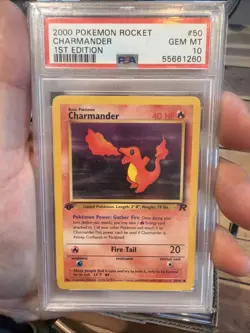 2000 POKEMON ROCKET #50 PSA 10 CHARMANDER 1ST EDITION - Image 1