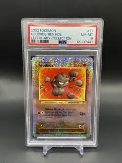2002 POKEMON LEGENDARY COLLECTION #77 GEODUDE-REVERSE FOIL PSA 8 - Image 1