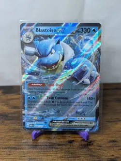 Pokemon TCG Blastoise EX 009/165 Scarlet & Violet Holo Double Rare NM Condition - Image 1