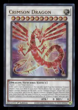 Yugioh Crimson Dragon (UR) #RA04-EN061 Quarter Century Stampede Ultra Rare NM - Image 1