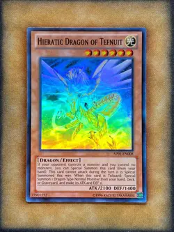 Yugioh Hieratic Dragon of Tefnuit AP01-EN008 Super Rare NM - Image 1