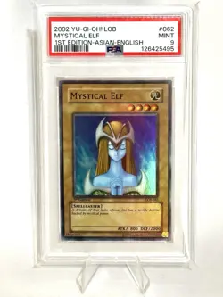 PSA 9 YU-GI-OH! Mystical Elf 1st Edition LOB-062 Yu-Gi-Oh! - Image 1