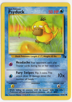 Psyduck 53/62 Fossil Set Pokemon Card - Image 1
