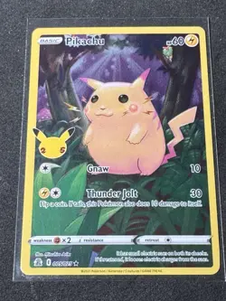 Pikachu 005/025 Celebrations Holo Ultra Rare Pokemon Card NM - Image 1