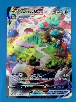 Pokemon TCG Snorlax VMAX Holo Ultra Rare Card Sword & Shield 142/202 - Image 1