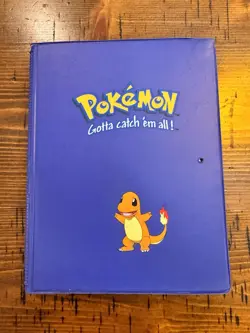 Vintage 1999 Pokemon Charmander Blue 4 Pocket Trading Card Binder Rare - Image 1