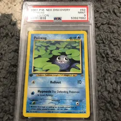 2001 Pokemon Neo Discovery 1st Edition Poliwag #62 PSA 9 - Image 2