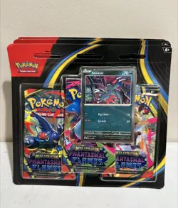 Pokemon TCG Phantasmal Flames Sneasel Promo 3 Pack In Hand - Image 1