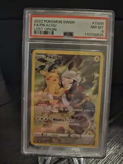 Pokemon TCG Pikachu TG05 Lost Origin Trainer Gallery SWSH PSA 8 - Image 1