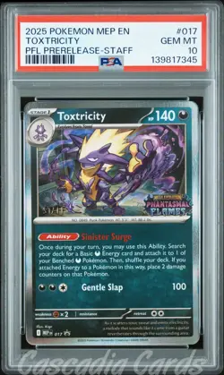 PSA 10 Toxtricity Staff 017 Prerelease Promo Phantasmal Flames Pokemon - Image 1