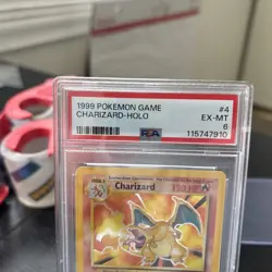 1999 POKEMON BASE SET UNLIMITED #4 CHARIZARD-HOLO PSA 6 - Image 3
