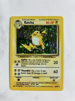 Raichu 1999 Pokemon Game Base Set Unlimited #14/102 * Light Play - Image 1