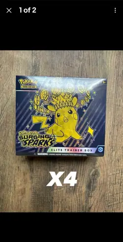 Pokemon TCG Surging Sparks Elite Trainer Box ETB New/Sealed Lot Of 4 - Image 1
