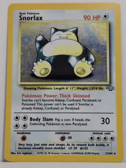 Pokemon Card Snorlax Jungle 11/64 Holo Rare Moderately Played Very Good - Image 1