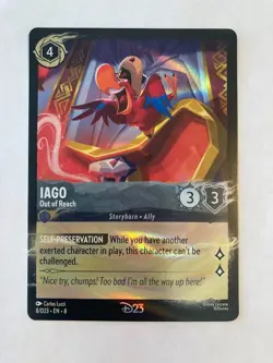 2025 Disney Lorcana D23 Promo IAGO 8/D23 EN-8 Gold Member Exclusive Foil Card - Image 1