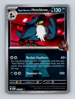 Team Rocket's Honchkrow 127 Pokemon Ascended Heroes Reverse Holo TR Card NM+ - Image 1
