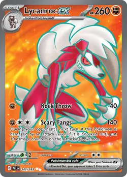 Pokemon TCG GCC Lycanroc ex PAL 241/193 English EXC/NM Paldea Evolved FA - Image 1