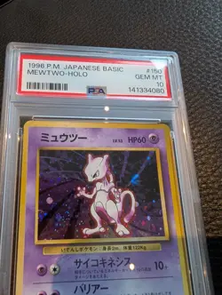 Mewtwo #150 1996 base Set Holo Rare Japanese PSA 10 Graded with swirl Pokemon - Image 1