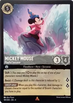 187/204 MICKEY MOUSE PLAYFUL SORCERER URSULA RETURN RARE DISNEY LORCANA CARD - Image 1