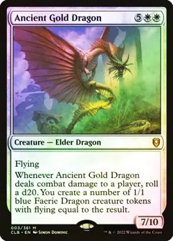 Ancient Gold Dragon *Foil* - CLB - NM - Magic The Gathering - MTG - Image 1