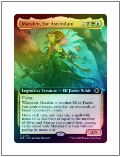 1x Maralen, Fae Ascendant, Extended Art Foil, Lorwyn Eclipsed, Magic MTG NM - Image 1