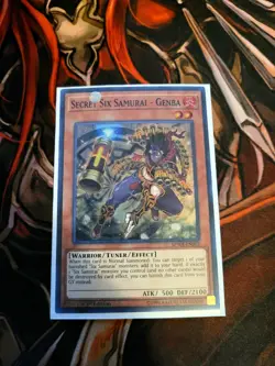 YUGIOH TCG SECRET SIX SAMURAI GENBA SPWA-EN002 SUPER 1ST EDITION - Image 1