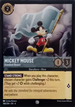 188/204 MICKEY MOUSE STANDARD BEARER FOIL COMMON DISNEY LORCANA CARD - Image 1