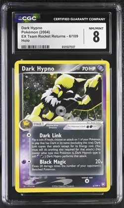 CGC 8 Dark Hypno 2004 EX Team Rocket Returns 6/109 Holo Pokemon Card - Image 1
