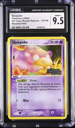 CGC 9.5 Slowpoke EX Team Rocket Returns 76/109 Reverse Holo Stamped Pokemon Card - Image 1