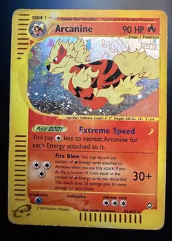 Pokemon Card-Arcanine-Aquapolis-Holo-H2/H32-Rare-ENG-Poor - Image 1