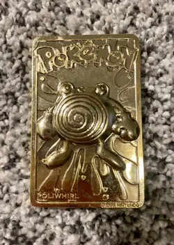 Pokemon Poliwhirl 24K Gold Plated Trading Card 1999 Burger King Limited Edition - Image 1