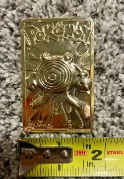 Pokemon Poliwhirl 24K Gold Plated Trading Card 1999 Burger King Limited Edition - Image 4