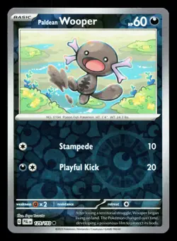 Paldean Wooper 129/193 Paldea Evolved NM Reverse Holo Pokemon Card TCG - Image 1