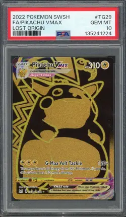 PSA 10 Pikachu VMAX Trainer Gallery: Lost Origin TG29/TG30 Holo Pokemon Card B17 - Image 1