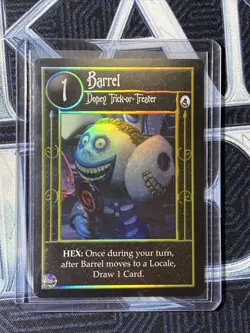 Nightmare Before Christmas TCG NBC Card Game Promo Holo Barrel Tournament Card - Image 1