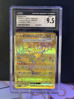 CGC Mint+ 9.5 Pikachu ex 236/187 Gold UR Terastal Fest ex Holo Pokemon Card JPN - Image 2