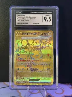 CGC Mint+ 9.5 Pikachu ex 236/187 Gold UR Terastal Fest ex Holo Pokemon Card JPN - Image 3