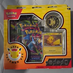 Pokemon TCG Pokemon Day 2026 Box Pikachu Promo Card Coin Booster Packs English - Image 1