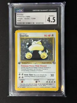 Snorlax 1st Edition Jungle Holo Pokemon 11/64 CGC Graded 4.5 VG/EX+ - Image 1