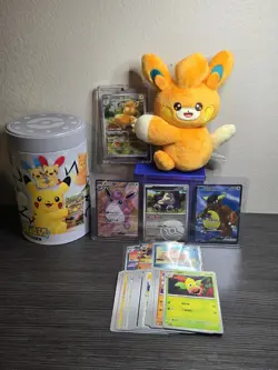 Pawmi Pokemon S-Chinese Nuzzle Plush, Card Display Open Box Plus Extras - Image 1