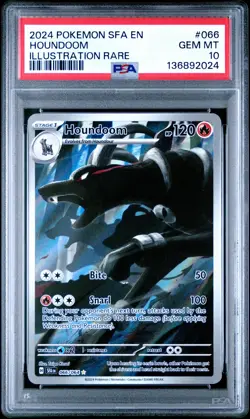 2024 POKEMON SFA EN-SHROUDED FABLE ILLUSTRATION RARE #066 HOUNDOOM PSA 10 - Image 1
