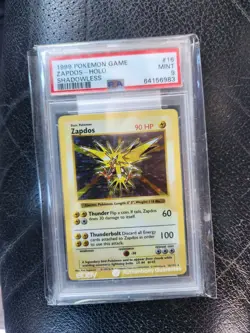 Pokemon Zapdos 16/102 Base Set Shadowless Holo Rare PSA 9 1999 - Image 1