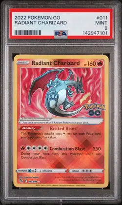 2022 POKEMON GO #011 RADIANT CHARIZARD PSA 9 - Image 1