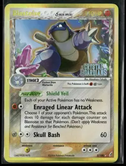 2006 Pokemon EX Crystal Guardians Reverse Holofoil Delta Species Blastoise 2/100 - Image 1