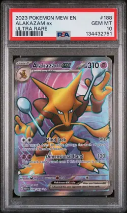 2023 Pokemon MEW EN-151 Alakazam EX 188/ 165 PSA 10 - Image 1
