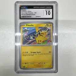 2024 POKEMON SVP EN-SV BLACK STAR PROMO WORLD CHAMPIONSHIPS #190 PIKACHU CGC 10 - Image 1